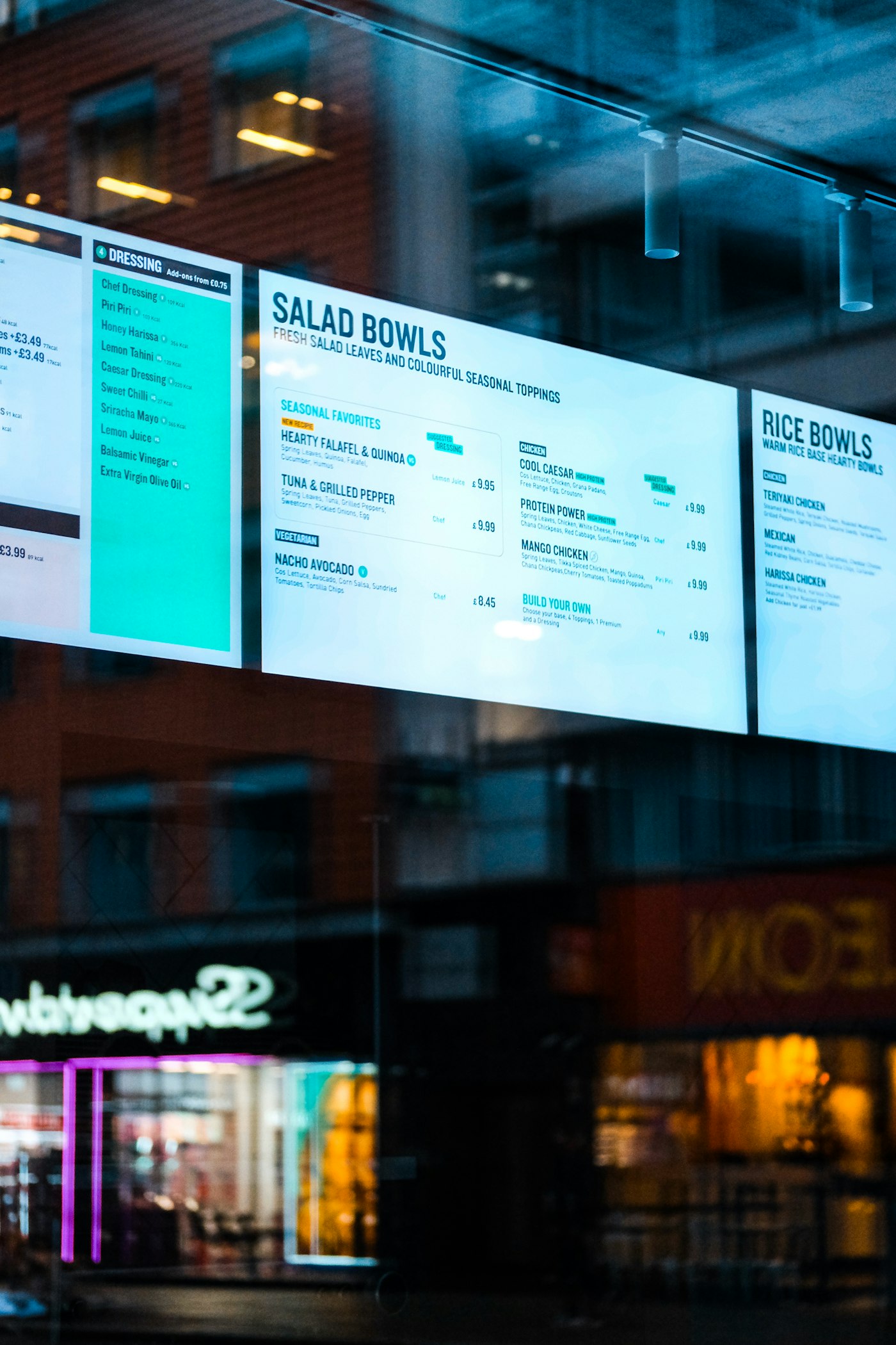 Digitální menu boardy v restauraci